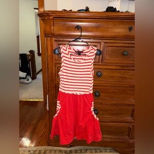 Marc by Marc Jacobs Red & White Striped Sleeveless Dress Size S Cotton Flowy